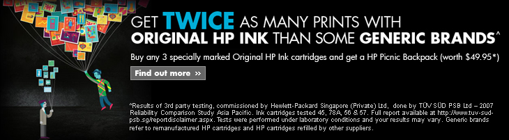 Get twice as many prints with original HP inks than generic brands*