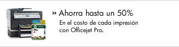 Ahorra hasta un 50 por ciento. En el costo de cada impresi�n con Officejet Pro.