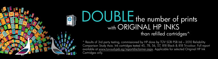 2.4 Times More Prints* than Refilled Cartridges with original HP inks
