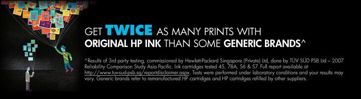 2.4 Times More Prints* than Refilled Cartridges with original HP inks