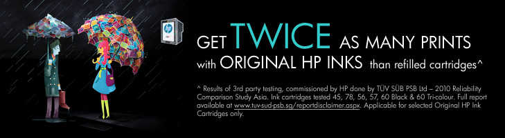 2.4 Times More Prints* than Refilled Cartridges with original HP inks