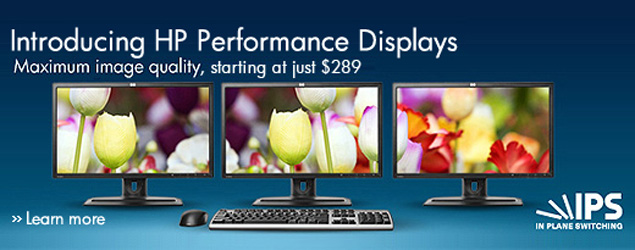 Introducing HP Performance Displays. Maximum image quality, starting at just $289