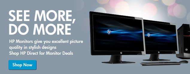 SEE MORE, DO MORE. HP Monitors give you excellent picture quality in stylish designs. Shop HP Direct for Monitor Deals